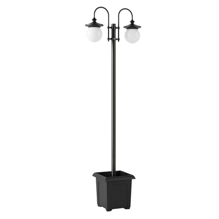 Felinar solar de grădină cu înălțime reglabilă și jardinieră