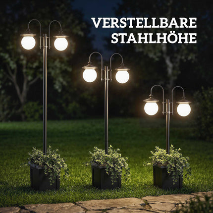 Felinar solar de grădină cu înălțime reglabilă și jardinieră