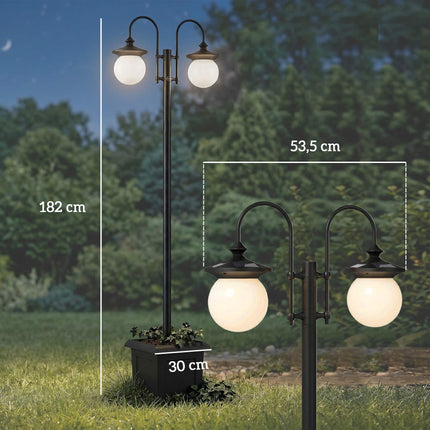 Felinar solar de grădină cu înălțime reglabilă și jardinieră