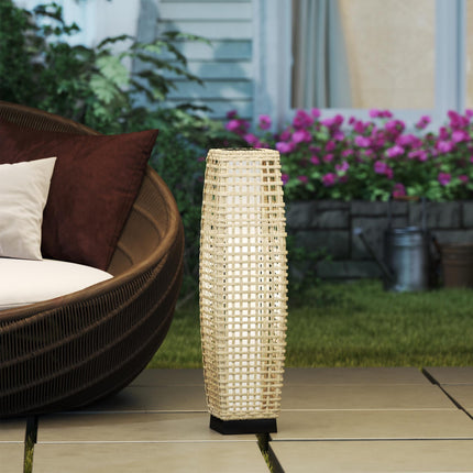 Felinar solar cu LED, design din ratan, pornire/oprire automată