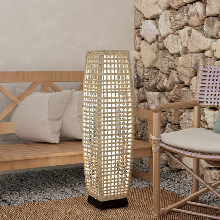 Felinar solar cu LED, design din ratan, pornire/oprire automată