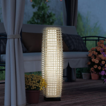 Felinar solar cu LED, design din ratan, pornire/oprire automată