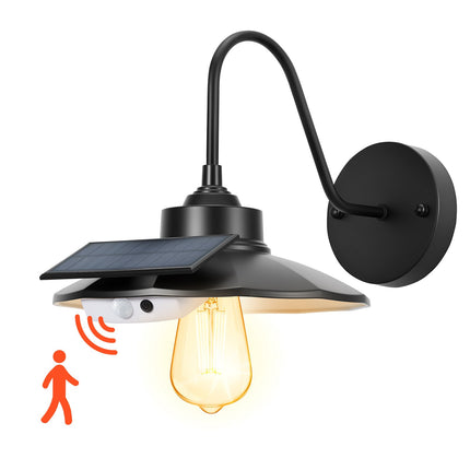 Solar Outdoor Barn Light, Motion Sensor, 3 Modes, E26 Compatible