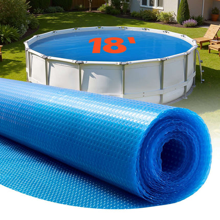 Solar Pool Cover, 18 ft Round, 12 Mil PE Bubble