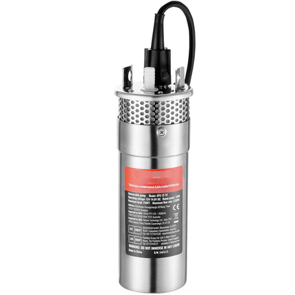 Solar Submersible Deep Well Pump, 12V 120W, 3.2 GPM