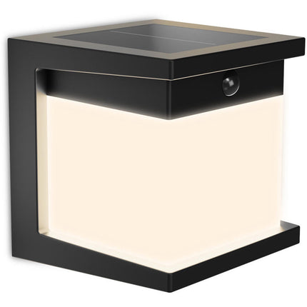 Lampă solară de perete cu senzor de mișcare – Neagră, LED, IP44