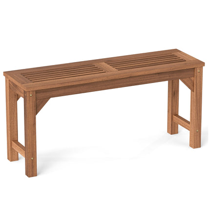 Bancă de grădină cu 2 locuri din lemn masiv, rezistentă la intemperii, 100x30,5 cm