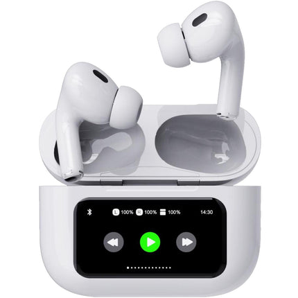 SoundLED True Wireless Bluetooth headset with LED display ANC & ENC White