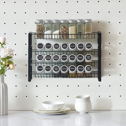 Spice Rack Organizer, 4-Tier Detachable Stackable, Wall Mount