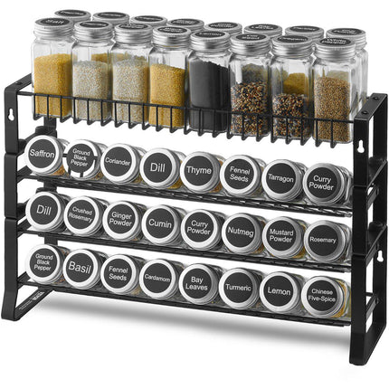 Spice Rack Organizer, 4-Tier Detachable Stackable, Wall Mount