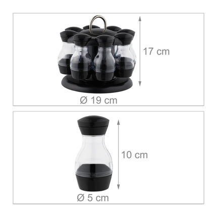 Carusel de condimente cu 8 pahare de plastic