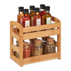 Spice rack in bamboo with 2 shelves