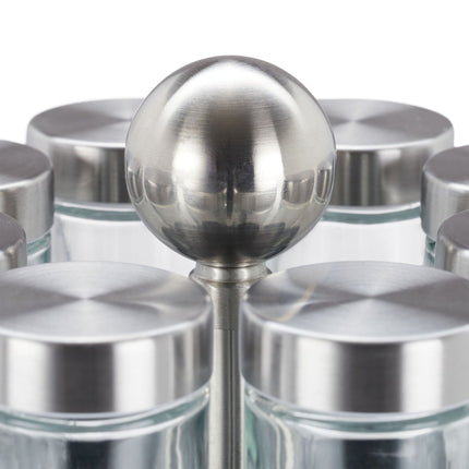 Spice rack with 16 pcs. glass jars