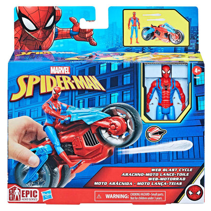 Set de joacă Spider-Man cu vehicul și figurină de acțiune de 10 cm