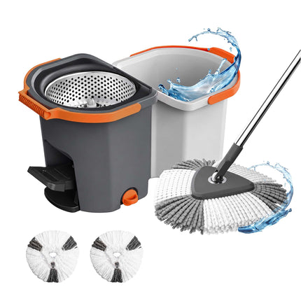 Set de mop rotativ cu găleată, sistem cu două compartimente