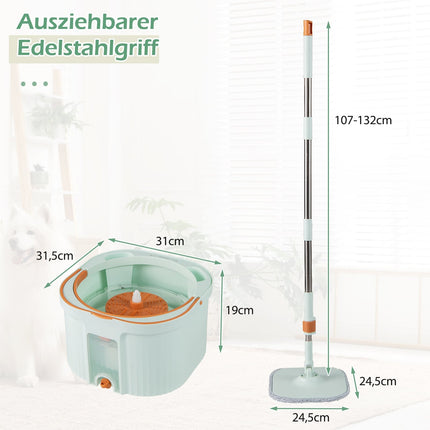 Set mop rotativ și găleată cu separator de apă, cap rotativ la 360°
