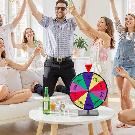Spinning Prize Wheel 12 In, 10 Slots, Dry Erase Stand