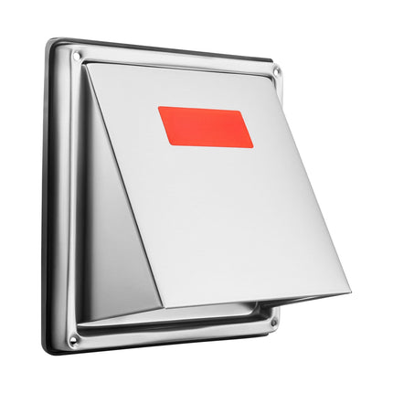 Square Wall Vent Cover, 145mm Stainless Steel With Screen