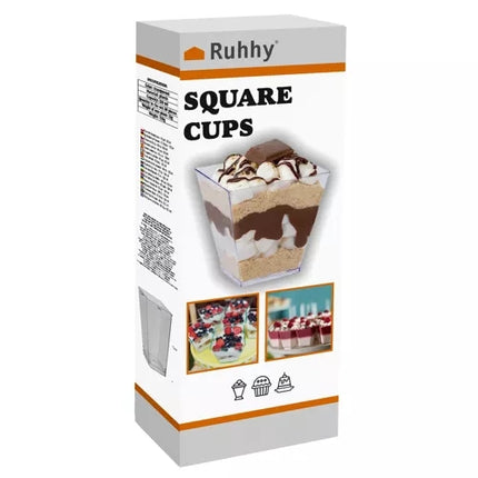Square cups - 50 pcs. 120ml Ruhha 21164