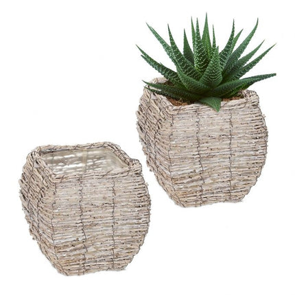 Ghiveci pătrat de flori - set de 2
