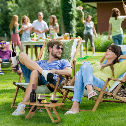 Masă pătrată pentru vinuri de picnic din bambus