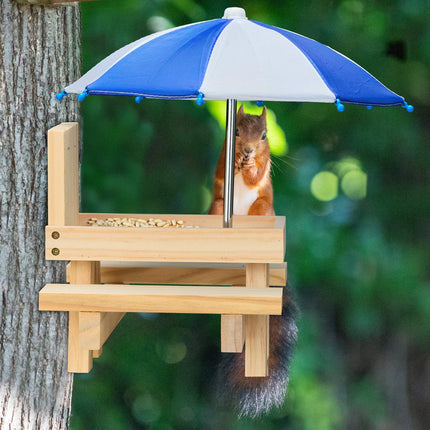 Hranitoare pentru Masa de Picnic Veverita cu 2 Umbrele