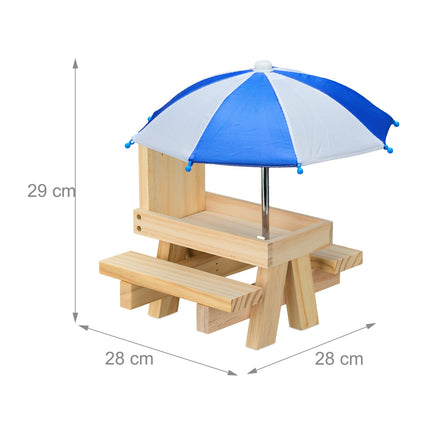 Hranitoare pentru Masa de Picnic Veverita cu 2 Umbrele