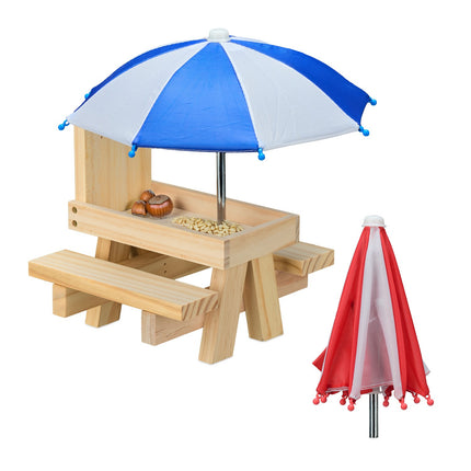 Hranitoare pentru Masa de Picnic Veverita cu 2 Umbrele
