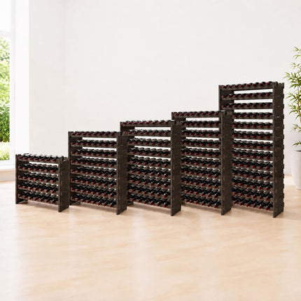 Stackable Bamboo Wine Rack for 72 Bottles, Self-Assembly, Dark Brown