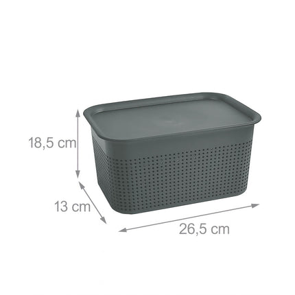 Cutii de depozitare cu capac, stivuibile, ventilate, set de 6