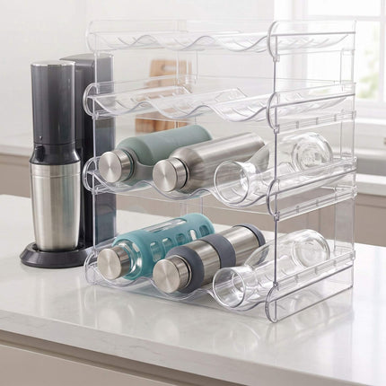 Suport modular suprapunibil pentru sticle – 12 sticle, transparent