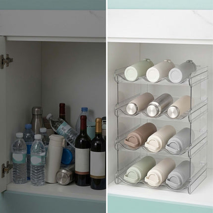 Raft modular suprapunibil pentru sticle – Design extensibil și transparent