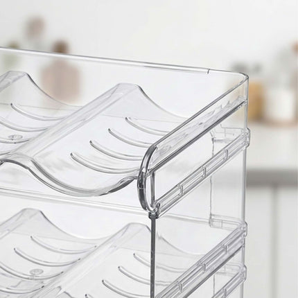Raft modular suprapunibil pentru sticle – Design extensibil și transparent