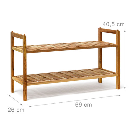 Raft stivuibil pentru pantofi din lemn de nuc