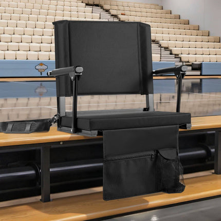 Stadium Seat 2-Pack, Padded Bleacher Chair with Armrests