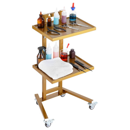 Stainless Steel 2-Tier Lab Cart, 2 Trays, 44 lb Capacity