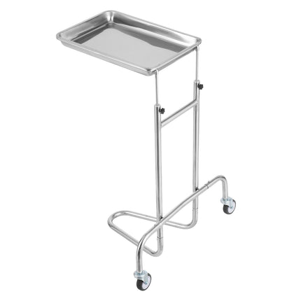 Stainless Steel Adjustable Lab Cart, Single Tray, Locking Wheels