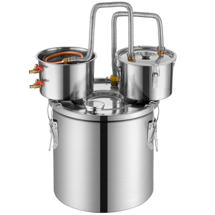 Stainless Steel Alcohol Still 50L, Dual Condenser, Copper Coil