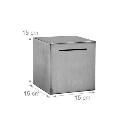 Cutie de bani spartă din oțel inoxidabil, economii sigure
