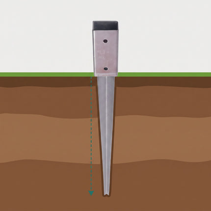 Ancore de stâlp din oțel inoxidabil, pachet de 4, 750 mm