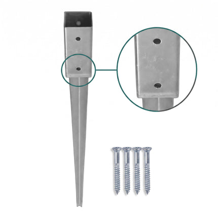 Ancore de stâlp din oțel inoxidabil, pachet de 4, 750 mm