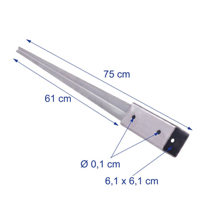 Ancore de stâlp din oțel inoxidabil, pachet de 4, 750 mm