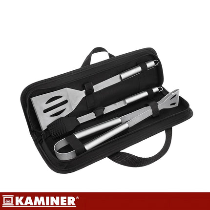 Set de ustensile pentru grătar din oțel inoxidabil cu cutie – 3 piese