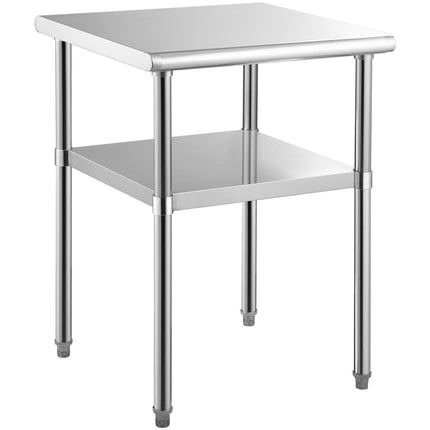 Stainless Steel Prep Table 24x24, Wheels, Undershelf