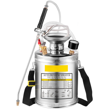 Stainless Steel Pump Sprayer 4L, Adjustable Nozzle