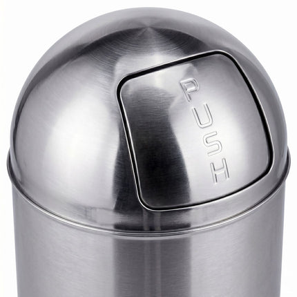 Coș de gunoi din oțel inoxidabil cu capac împingător, 70 l, argintiu