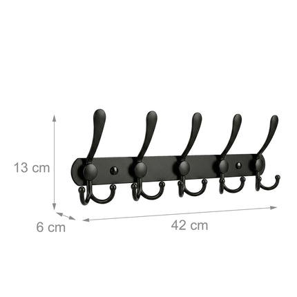 Șine de perete din oțel inoxidabil, set de 2, negre
