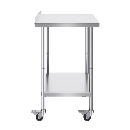Stainless Steel Work Table 24x30x40, Casters, Adjustable Shelf