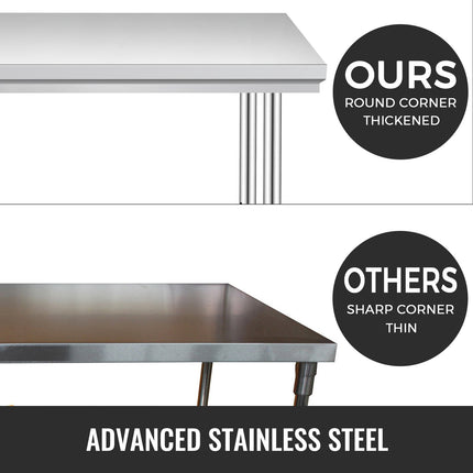 Stainless Steel Work Table 30x24x33in, Wheels, 700lb