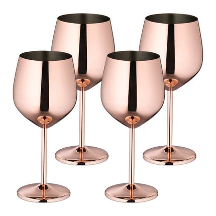 Pahare de vin din oțel inoxidabil, set de 4